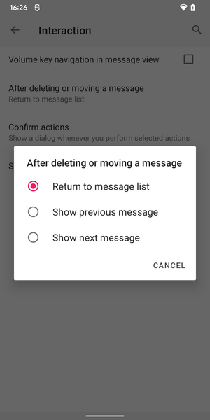 New "after delete" navigation setting